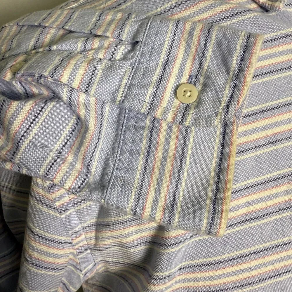 J. Crew Slim Button Down Long Sleeve Shirt, Size L, Blue Pink 100% Cotton 2/$25